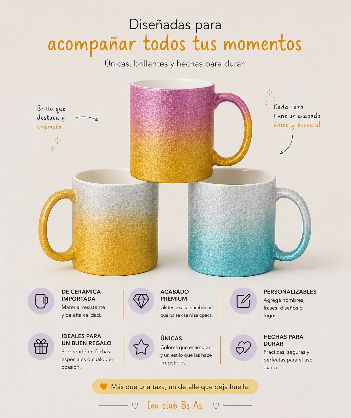 Taza glitter